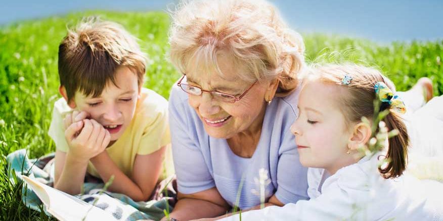 Grandparent Reading to Grandchildren